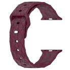 Football Texture Silicone Watch Band For Apple Watch Ultra 49mm(Wine Red) - 2