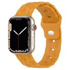 Football Texture Silicone Watch Band For Apple Watch 8 45mm(Yellow) - 1