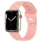 Football Texture Silicone Watch Band For Apple Watch 7 45mm(Pink) - 1