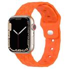Football Texture Silicone Watch Band For Apple Watch SE 2022 40mm(Orange) - 1
