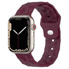 Football Texture Silicone Watch Band For Apple Watch SE 2022 44mm(Wine Red) - 1