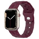 Football Texture Silicone Watch Band For Apple Watch SE 2023 40mm(Wine Red) - 1