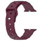 Football Texture Silicone Watch Band For Apple Watch Ultra 2 49mm(Wine Red) - 2