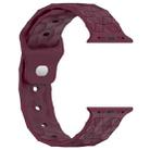 Football Texture Silicone Watch Band For Apple Watch Ultra 2 49mm(Wine Red) - 3