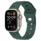 Football Texture Silicone Watch Band For Apple Watch Ultra 2 49mm(Pine Green) - 1