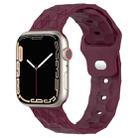 Football Texture Silicone Watch Band For Apple Watch 9 45mm(Wine Red) - 1