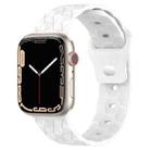 Football Texture Silicone Watch Band For Apple Watch 9 41mm(White) - 1