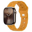 Football Texture Silicone Watch Band For Apple Watch Series 10 46mm(Yellow) - 1