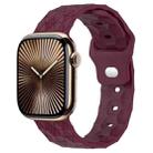 Football Texture Silicone Watch Band For Apple Watch Series 10 46mm(Wine Red) - 1