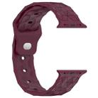 Football Texture Silicone Watch Band For Apple Watch Series 10 46mm(Wine Red) - 3