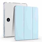 For OPPO Pad 2 11.6 2023 3-fold Clear TPU Smart Leather Tablet Case with Pen Slot(Ice Blue) - 1