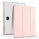 For OPPO Pad 2 11.6 2023 3-fold Clear TPU Smart Leather Tablet Case with Pen Slot(Sand Pink) - 1