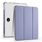 For OPPO Pad 2 11.6 2023 3-fold Clear TPU Smart Leather Tablet Case with Pen Slot(Lavender Purple) - 1