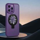 For iPhone 14 Armor TPU Frosted PC MagSafe Phone Case(Deep Purple) - 1