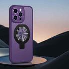 For iPhone 14 Pro Armor TPU Frosted PC MagSafe Phone Case(Deep Purple) - 1