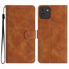 For Samsung Galaxy A03 Seven Butterflies Embossed Leather Phone Case(Brown) - 1