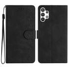 For Samsung Galaxy A13 4G Seven Butterflies Embossed Leather Phone Case(Black) - 1