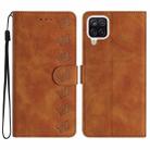For Samsung Galaxy A22 4G Seven Butterflies Embossed Leather Phone Case(Brown) - 1