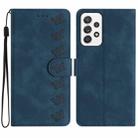 For Samsung Galaxy A33 5G Seven Butterflies Embossed Leather Phone Case(Blue) - 1