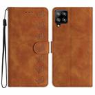 For Samsung Galaxy A42 5G Seven Butterflies Embossed Leather Phone Case(Brown) - 1