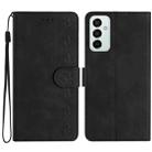 For Samsung Galaxy M23 Seven Butterflies Embossed Leather Phone Case(Black) - 1