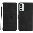 For Samsung Galaxy M52 5G Seven Butterflies Embossed Leather Phone Case(Black) - 1