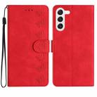 For Samsung Galaxy S24+ 5G Seven Butterflies Embossed Leather Phone Case(Red) - 1