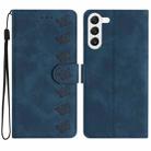 For Samsung Galaxy S24 5G Seven Butterflies Embossed Leather Phone Case(Blue) - 1