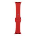 For Apple Watch Series 9&8&7 41mm / SE 3&SE 2&6&SE&5&4 40mm / 3&2&1 38mm Silicone Watch Band, Long Section (Men)(China Red) - 1