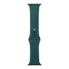 For Apple Watch Series 8&7 41mm / SE 2&6&SE&5&4 40mm / 3&2&1 38mm Silicone Watch Band, Long Section (Men)(Dark Green) - 1