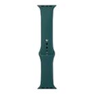 For Apple Watch Ultra 49mm / Series 8&7 45mm / SE 2&6&SE&5&4 44mm / 3&2&1 42mm Silicone Watch Band, Long Section (Men)(Dark Green) - 1