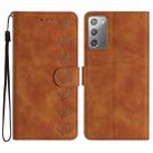 For Samsung Galaxy Note20 Seven Butterflies Embossed Leather Phone Case(Brown) - 1