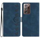 For Samsung Galaxy Note20 Ultra Seven Butterflies Embossed Leather Phone Case(Blue) - 1