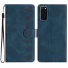 For Samsung Galaxy S20 Seven Butterflies Embossed Leather Phone Case(Blue) - 1