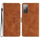 For Samsung Galaxy S20 FE Seven Butterflies Embossed Leather Phone Case(Brown) - 1