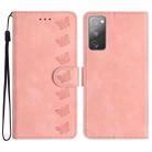 For Samsung Galaxy S20 FE Seven Butterflies Embossed Leather Phone Case(Pink) - 1