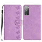 For Samsung Galaxy S20 FE Seven Butterflies Embossed Leather Phone Case(Purple) - 1