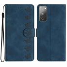 For Samsung Galaxy S20 FE Seven Butterflies Embossed Leather Phone Case(Blue) - 1