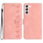 For Samsung Galaxy S23 5G Seven Butterflies Embossed Leather Phone Case(Pink) - 1