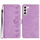 For Samsung Galaxy S23 5G Seven Butterflies Embossed Leather Phone Case(Purple) - 1