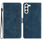 For Samsung Galaxy S23 5G Seven Butterflies Embossed Leather Phone Case(Blue) - 1