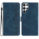 For Samsung Galaxy S23 Ultra 5G Seven Butterflies Embossed Leather Phone Case(Blue) - 1