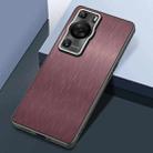 For Huawei P60 Rain Silk Texture Shockproof Phone Case(Coffee) - 1