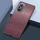 For Huawei Nova 9 SE Rain Silk Texture Shockproof Phone Case(Coffee) - 1