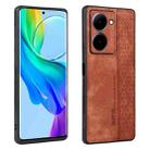 For vivo Y78 AZNS 3D Embossed Skin Feel Phone Case(Brown) - 1