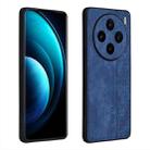 For vivo X100 AZNS 3D Embossed Skin Feel Phone Case(Sapphire Blue) - 1