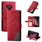 For Samsung Galaxy Note9 Skin Feel Splicing Horizontal Flip Leather Case with Holder & Card Slots & Wallet & Photo Frame(Red) - 1