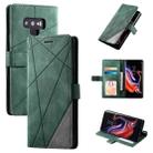 For Samsung Galaxy Note9 Skin Feel Splicing Horizontal Flip Leather Case with Holder & Card Slots & Wallet & Photo Frame(Green) - 1