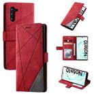 For Samsung Galaxy Note 10 Skin Feel Splicing Horizontal Flip Leather Case with Holder & Card Slots & Wallet & Photo Frame(Red) - 1