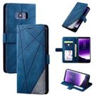 For Samsung Galaxy S8 Plus Skin Feel Splicing Horizontal Flip Leather Case with Holder & Card Slots & Wallet & Photo Frame(Blue) - 1
